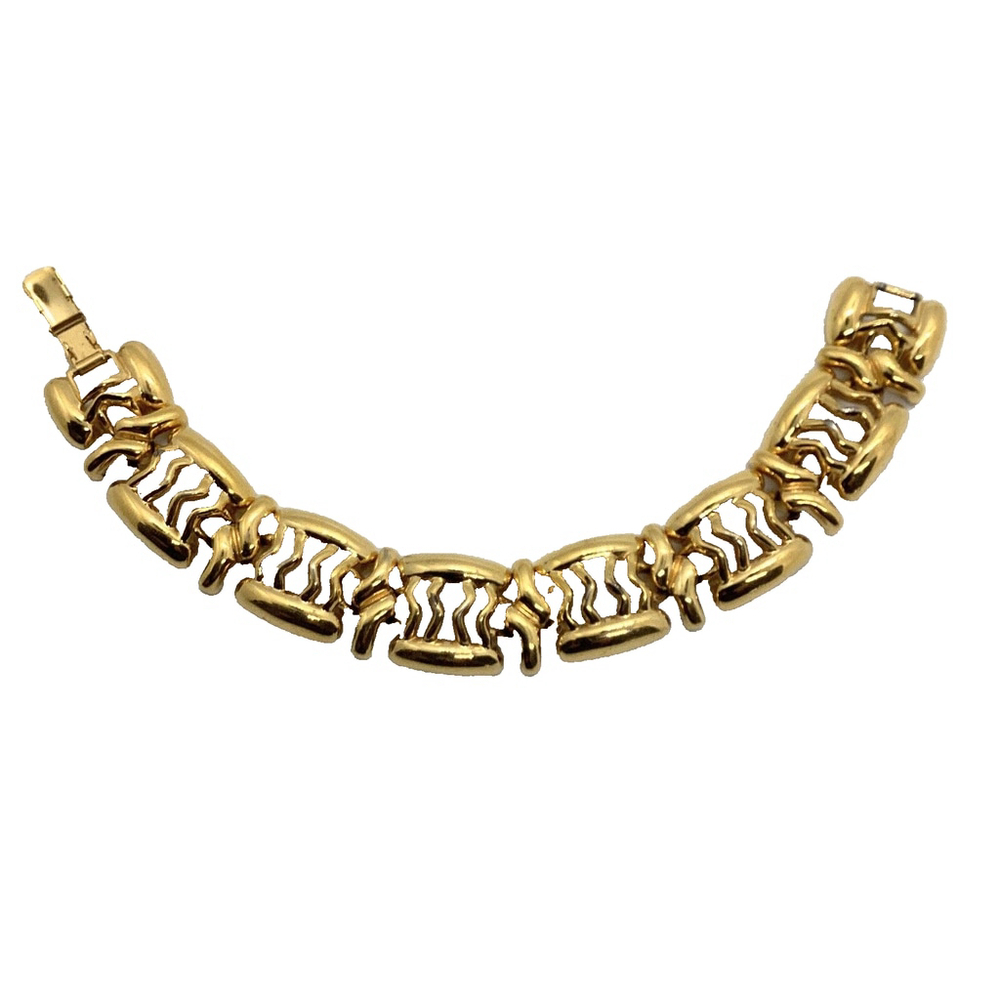 Vintage Monet Gold Tone Chunky Link Statement Bracelet